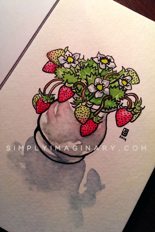 watermarked strawberries